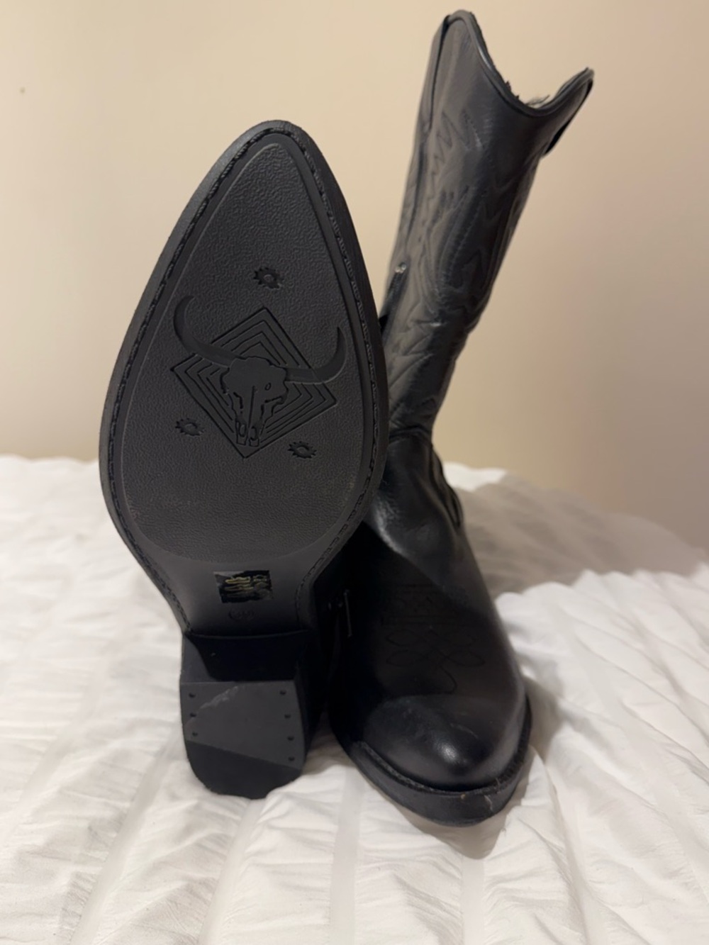 Steve Madden Black Embossed Western Knee Boots